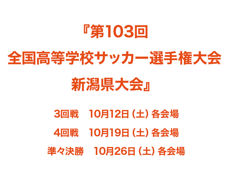 第103回 全国高等学校サッカー選手権大会　新潟県大会